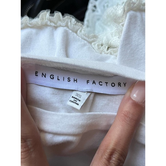 English Factory Ruffle Lace Dress size XS White S102 - Picture 4 of 5